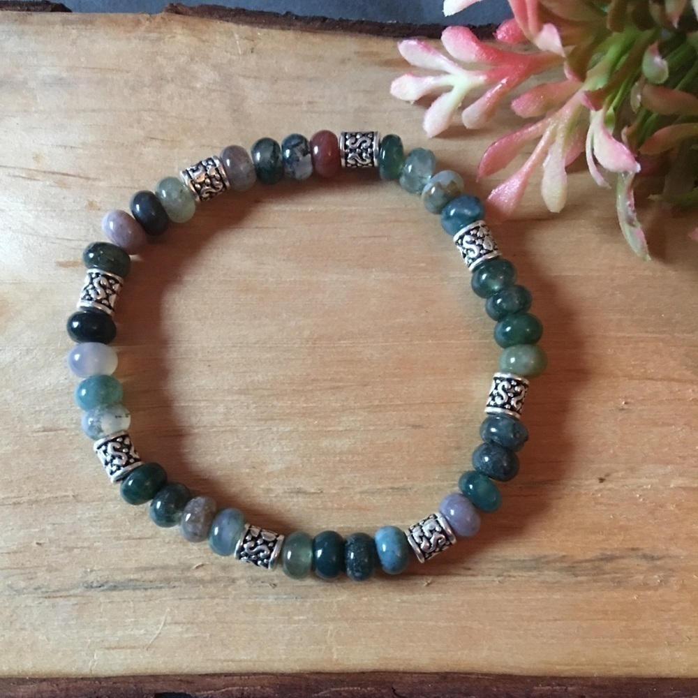 Stretch beaded bracelet made from jade